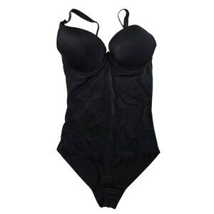 Zopeus1 Bodysuit Shapeware Black Built in Bra Hook Closure Womens Size Large New